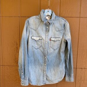 Levi's Light Blue Denim Western Button-Down Shirt